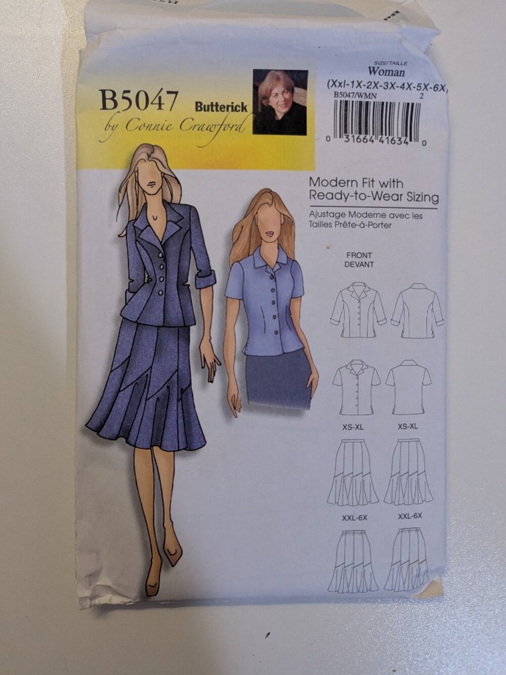 Butterick by Connie Crawford Women's Shirt Top Skirt Sewing Pattern Size XXL-6X